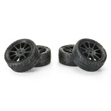 PRO-LINE 1/14 Vector Tire MTD 12mm Black Velocity Wheel (4): ARRMA TY