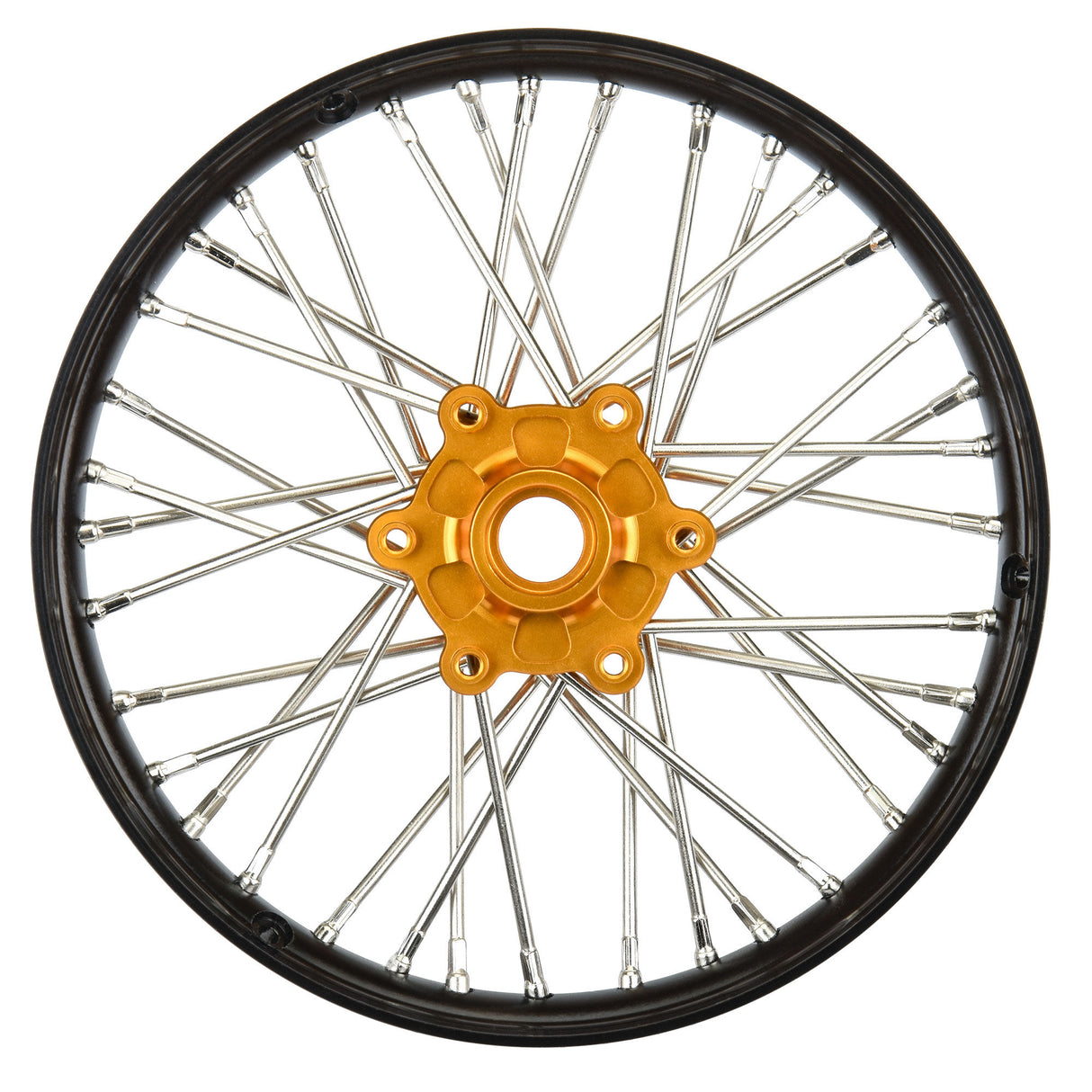 1/4 Pro-Spec Aluminum V2 Bead Front Wheel Black/Gold (1): Pr