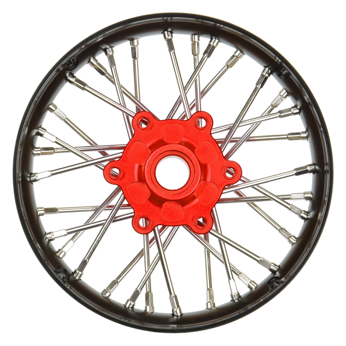 Proline 1/4 Pro-Spec Aluminum V2 Bead Front Wheel Black/Red (1): Pro G-PRO284700T2
