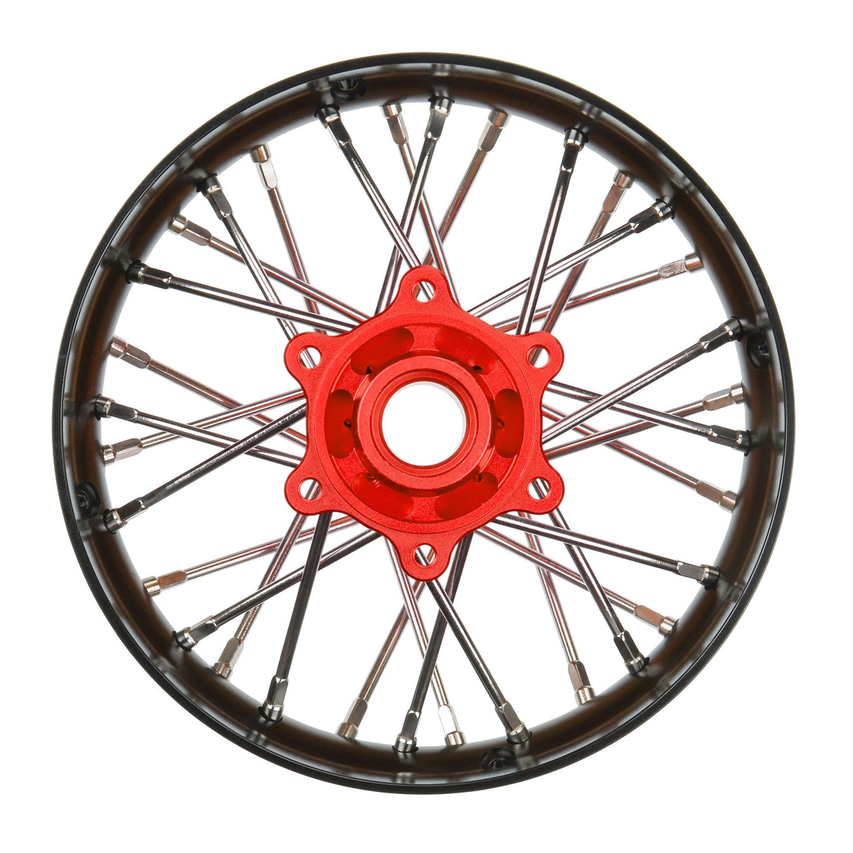 Proline 1/4 Pro-Spec Aluminum V2 Bead Rear Wheel Black/Red (1): Prom G-PRO284800T2