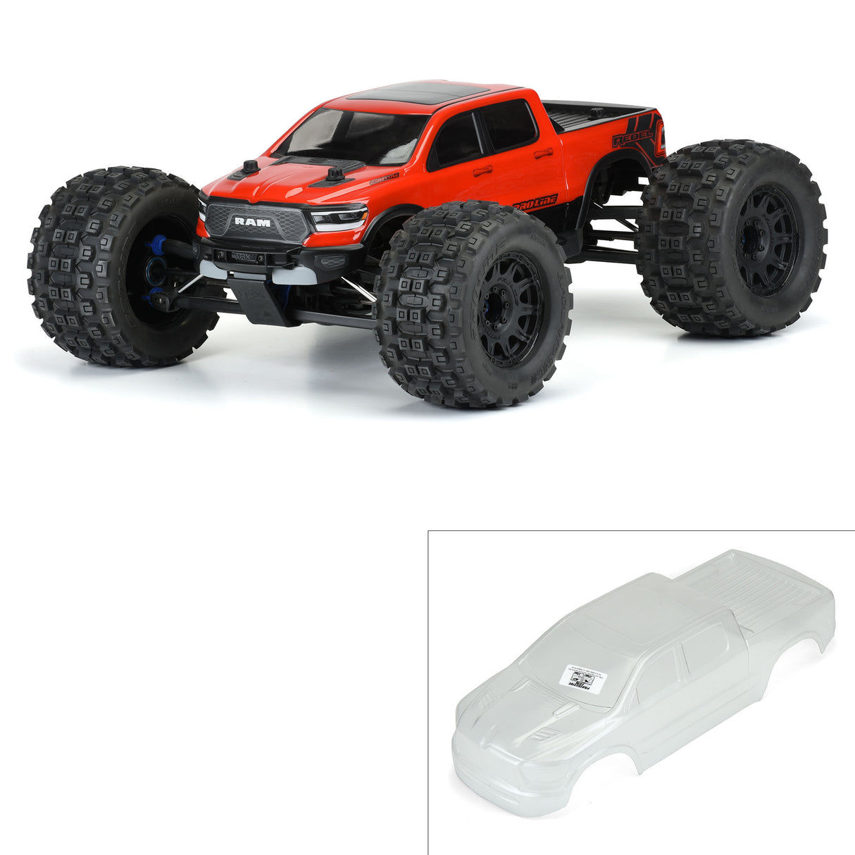 1/8 Pre-Cut 2020 Ram Rebel 1500 Clear Body: E-REVO 2.0