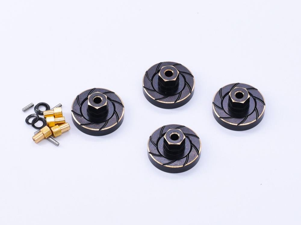 Hex Wheel Weights Blk Brass (4) SCX24