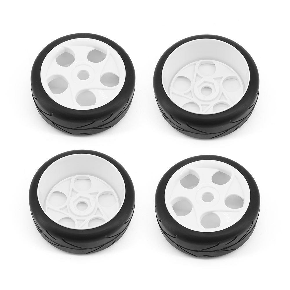 Buggy Wheel & Tyre Set 1/8th Onroad - White