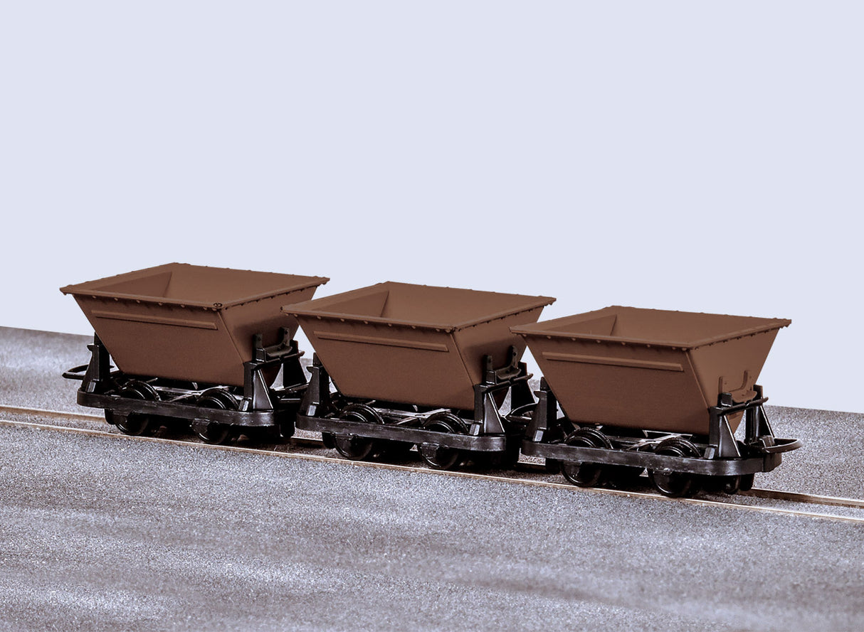 PECO GLT OO-9 V Skip Wagons - grey