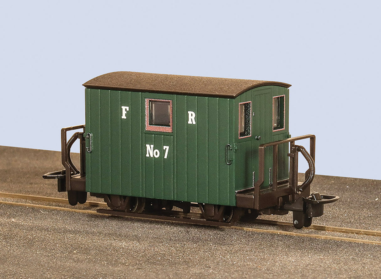 Ffestiniog Quarryman Brake Van Green No. 6 Single balcony