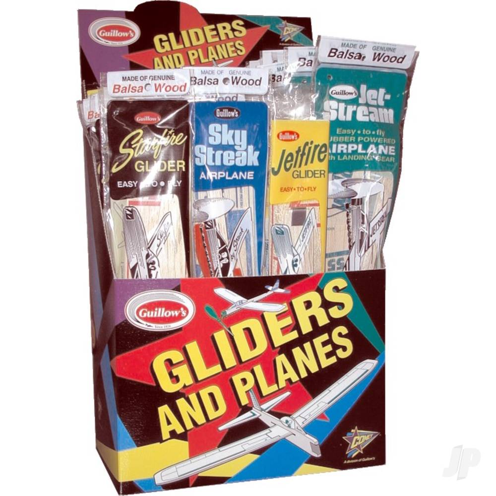 Balsa Gliders 1-Tier 4-Assortment Combo Pack Display (48 pcs)