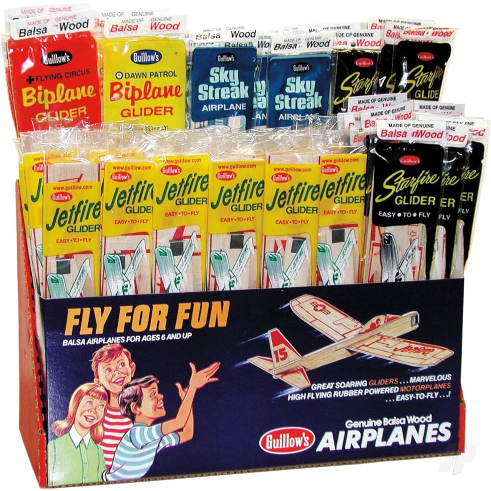 Balsa Planes 2-Tier 4-Assortment Combo Pack Display (84 pcs)