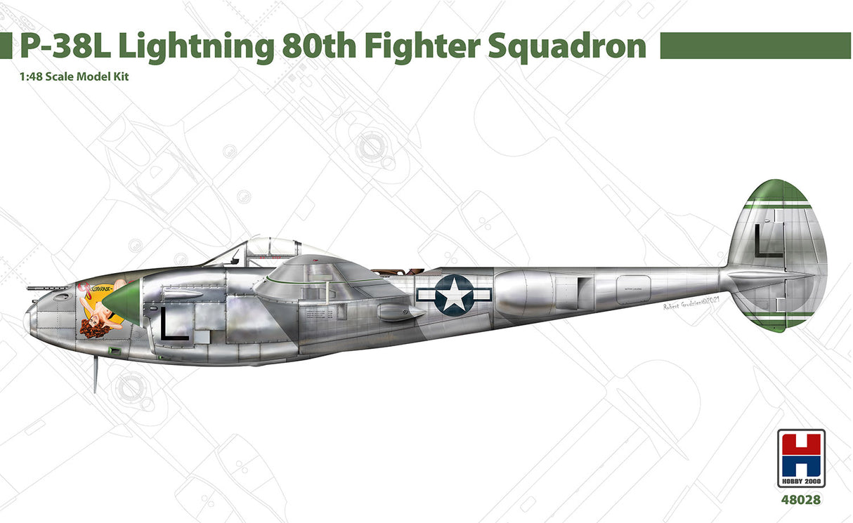 Hobby 2000 1/48 Lockheed P-38L Lightning 80th Fighter Squadron 48028