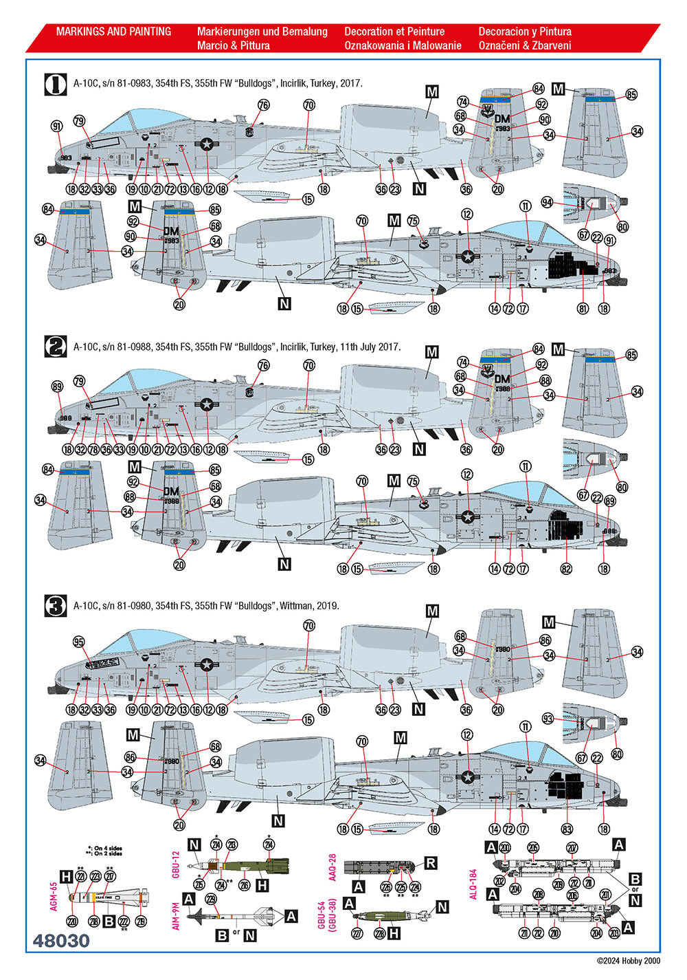 Hobby 2000 1/48 Fairchild A-10C Thunderbolt II Operation Inherent Resolve 48030