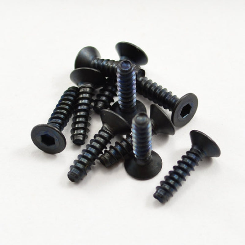 HOBAO M3 x 12mm Hex Socket CSK Tapping Screws (Pack 10)