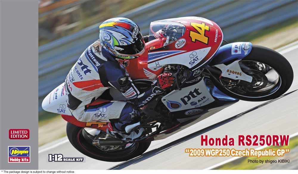 Hasegawa Model Kits - 1:12 Honda RS250RW 2009 WGP250 Czech Republic GP Kit