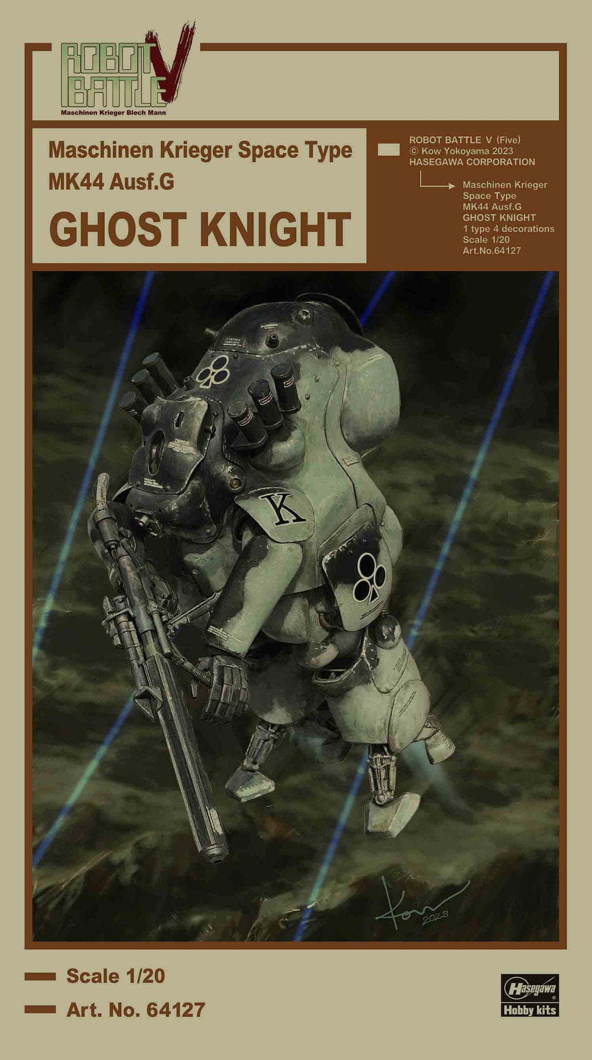 Hasegawa 1:20 Robot Battle V Five Maschinen Krieger Space Type MK44 Ausf.G Ghost Knight Kit HA64127