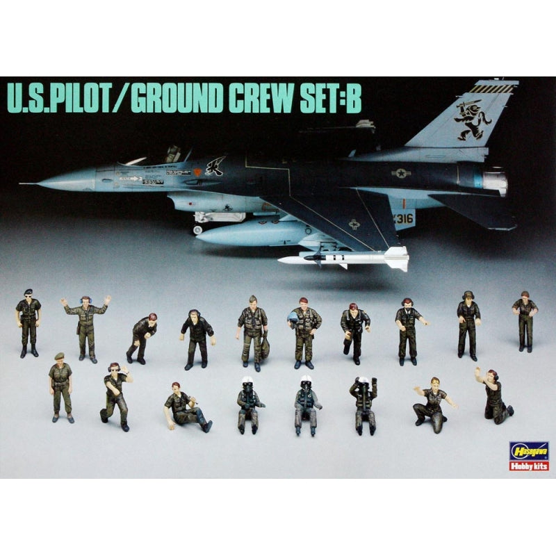 Hasegawa 1/48 U.S.Pilot and Ground Crew Set B HAX485