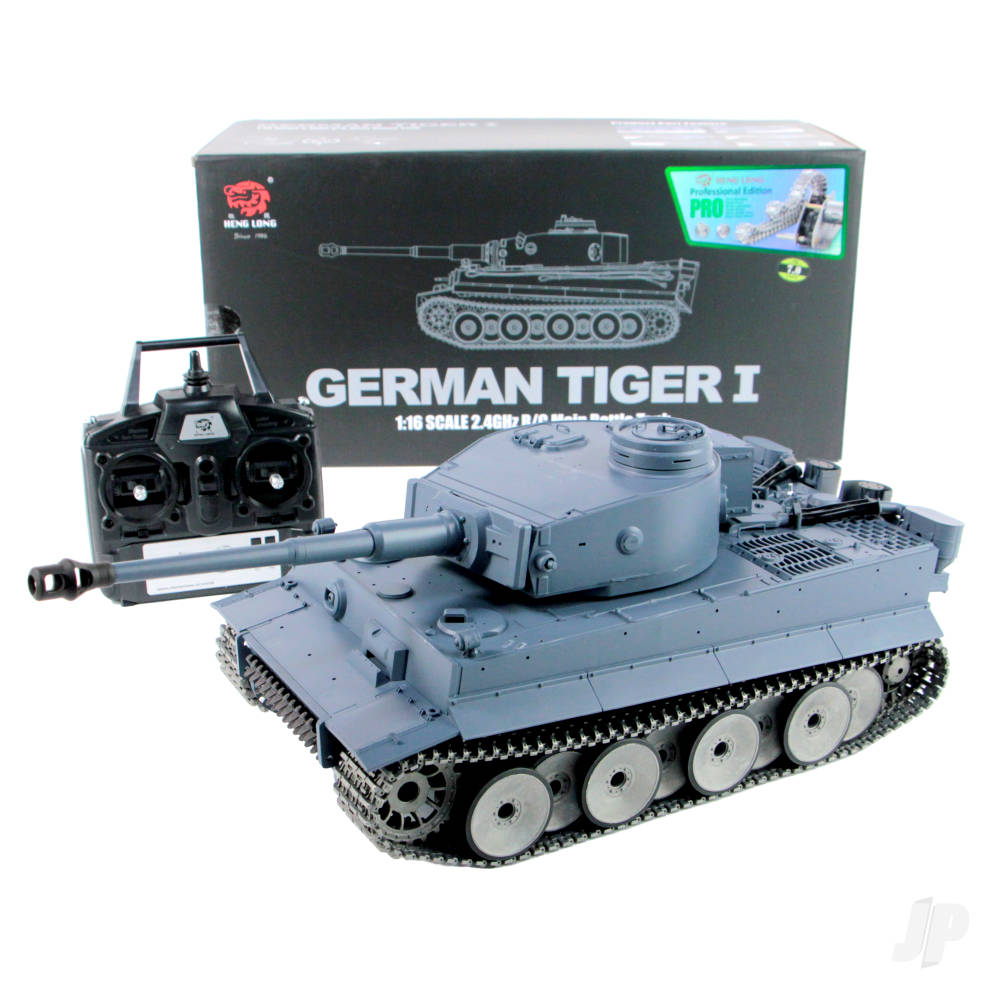 Henglong 1:16 German Tiger I with Infrared Battle System (2.4GHz + Shooter + Smoke + Sound + Metal Gearbox + Tracks + Metal Road Wheels + Drive Wheel + Idler)