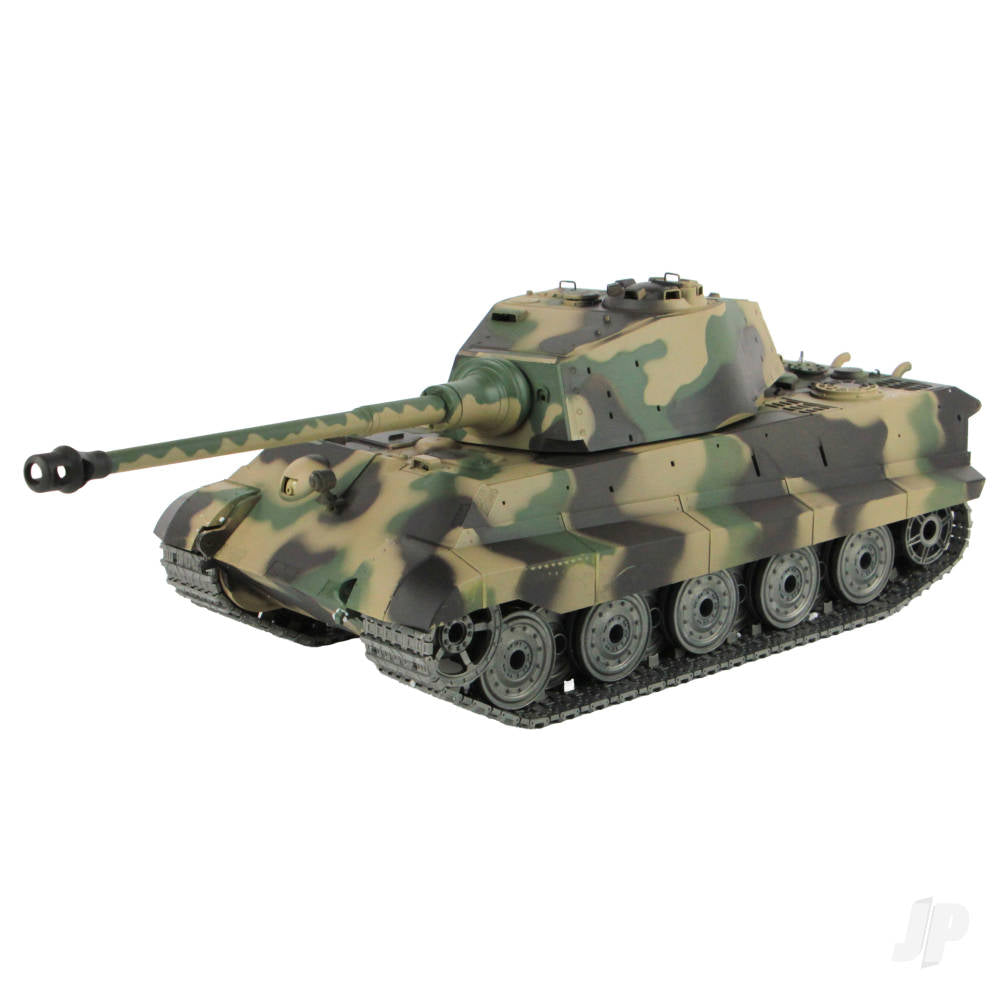 Heng Long :16 German King Tiger Henschel with Infrared Battle System (2.4GHz + Shooter + Smoke + Sound + Metal Gearbox + Metal Tracks + Metal Road Wheels + Sprocket + Idler)
