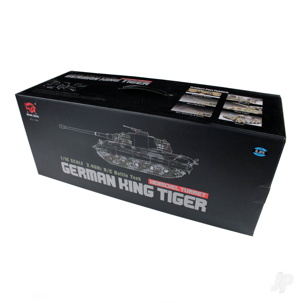 Heng Long1:16 German King Tiger Henschel with Infrared Battle System (2.4GHz + Shooter + Smoke + Sound + Metal Gearbox + Metal Tracks + Sprocket + Idler)