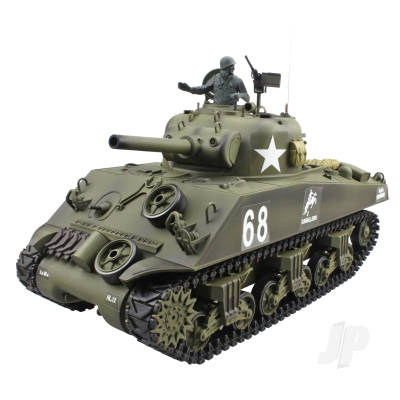 Heng Long 1:16 U.S. Medium Tank M4A3 Sherman with Infrared Battle System (2.4GHz + Shooter + Smoke + Sound + Metal Gearbox )
