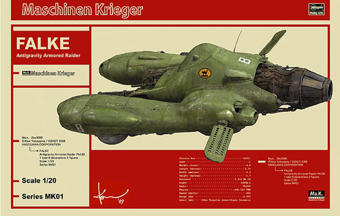 Hasegawa Model Kits - 1:20 Antigravity Armored Fight (Armored Raider) Pkf .85 Falke Kit