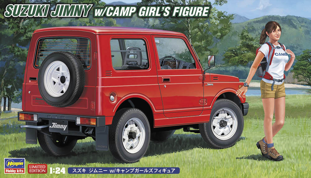 Hasegawa Model Kits - 1:24 Suzuki Jimny With Camp Girls Figure Kit