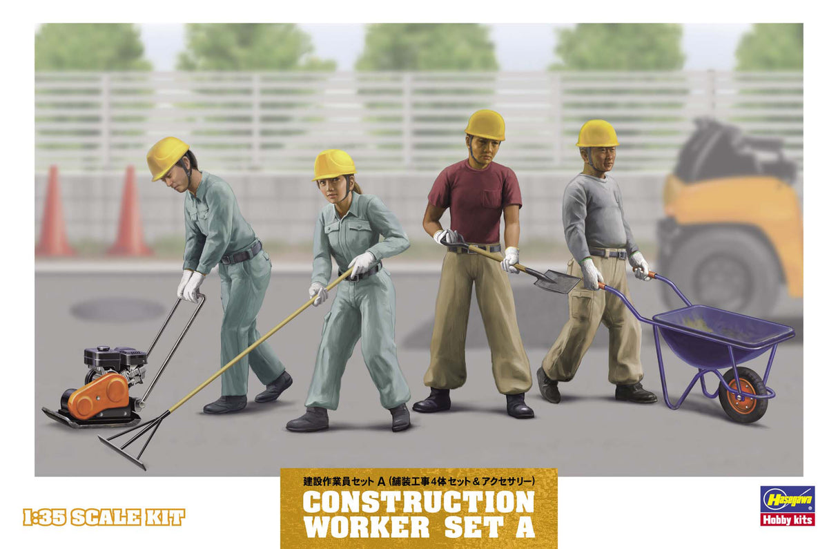 Hasegawa Model Kits - 1:35 Construction Worker Set A Kit