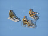 WWII Allies Pilots In The Cockpit (British American Soviet) 3 Figures