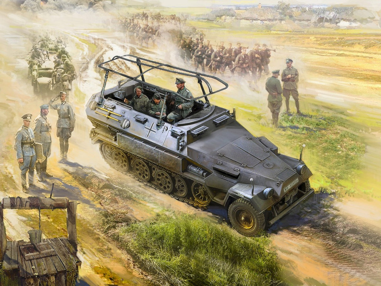 Sd.Kfz.251/6 Ausf.A with 3 Crew Figures & Officer