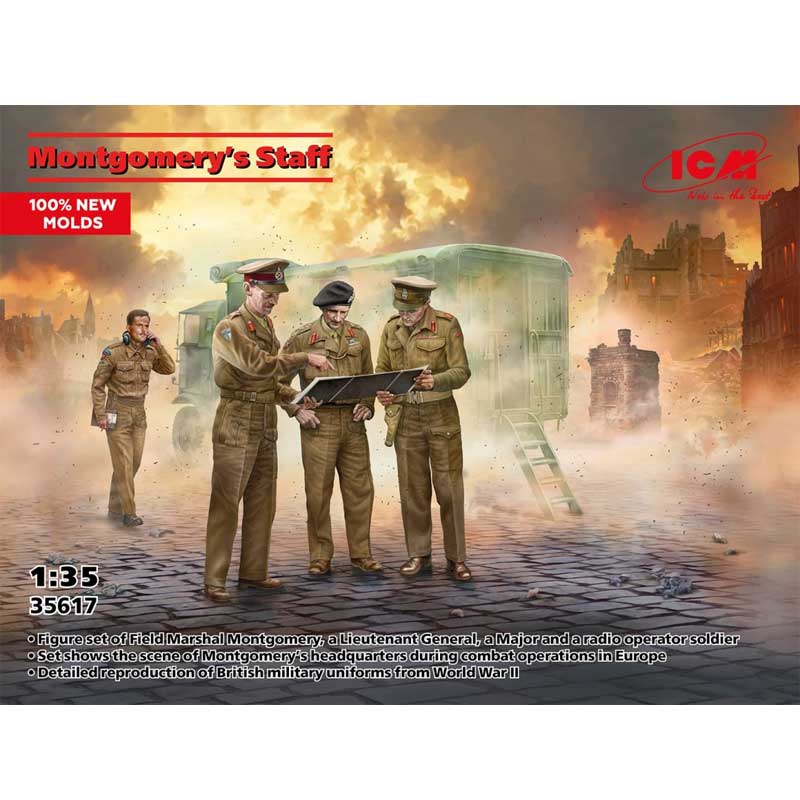 ICM 1/35 Montgomerys Staff Kit - 4 Figures 35617