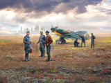 Bf 109F-4 with German Ground Personnel (7 Figures & Dog)