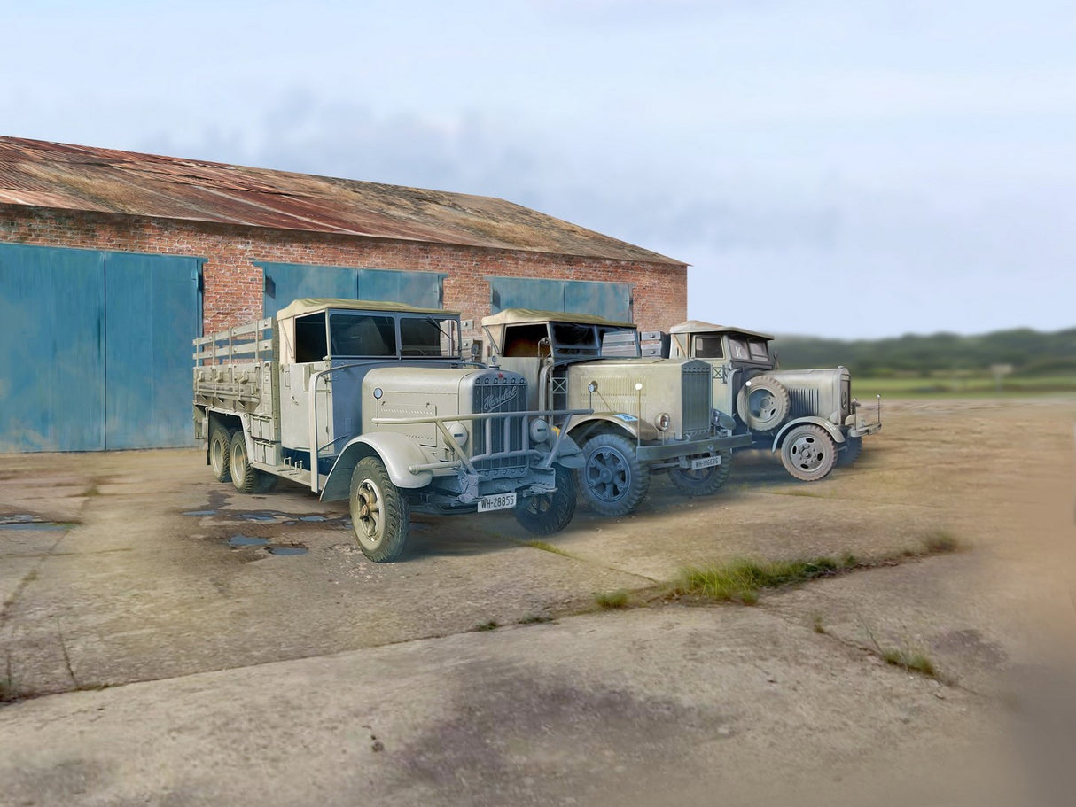 Wehrmacht 3-Axle Trucks Henschel 33D1 Krupp L3H163 LG3000 (Set of 3)