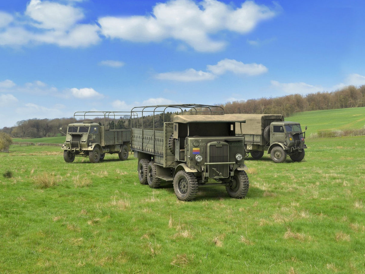 WWII British Trucks Model W.O.T. 6 Model W.O.T. 8 Leyland Retriever General Service (Set of 3)
