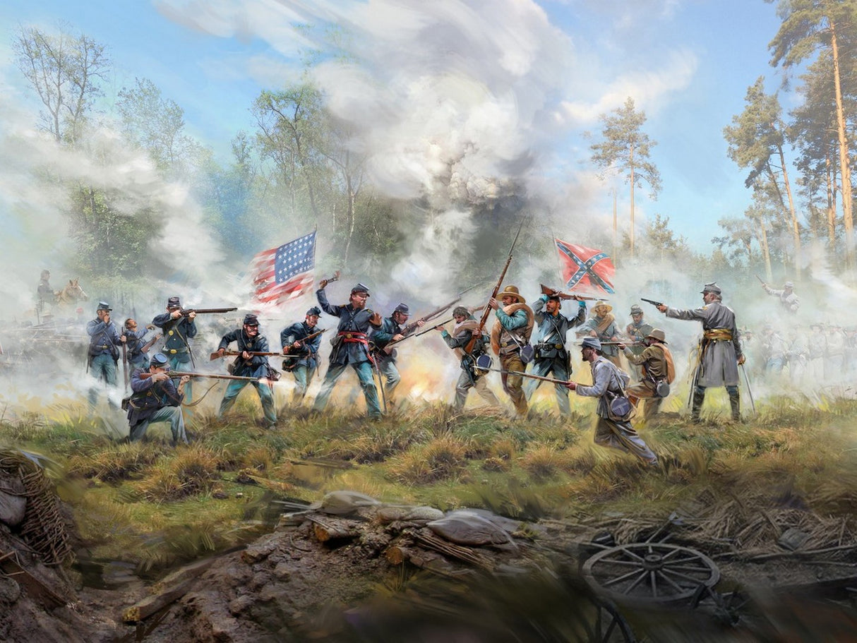 Fierce Battle American Civil War with 16 Figures