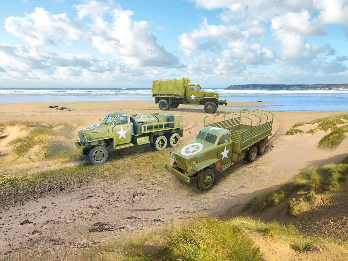 ICM WWII U.S. Military Vehicles G7117 Studebaker US6-U3 Studebaker US6-U5 (Set of 3 Trucks)