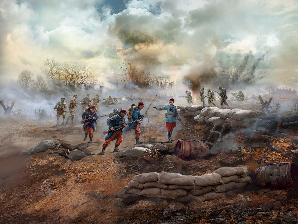 ICM Miracle on the Marne WWI British French & German Infantry Figure Set