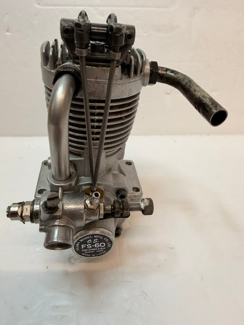 O.S. FS-60 10cc Four-Stroke Glow R/C Aircraft Engine – Vintage Open Rocker – Japan Second hand