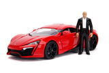 Jada Die Cast Collectables - 1:18 Fast and Furious Lykan Hypersport with Dom Figure and working lights