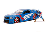 Jada Die Cast Collectables - 1:24 Hollywood Rides 2006 Mustang with Captain America Figure