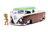 Jada Die Cast Collectables - 1:24 Hollywood Rides VW Bus with Groot Figure