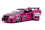 Jada Die Cast Collectables - 1:24 Hollywood Rides Nissan Skyline and Hello Kitty Figure