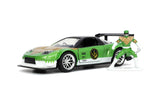 Jada Die Cast Collectables - 1:32 Hollywood Rides 2002 Honda NSX with Green Power Ranger Figure
