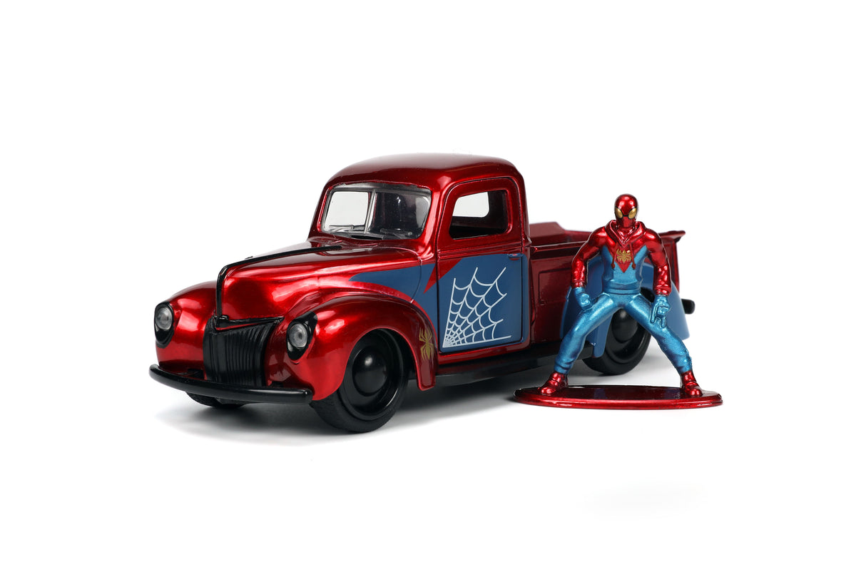 Jada Die Cast Collectables - 1:32 Hollywood Rides 1941 Ford Pickup with Spider-Man Figure