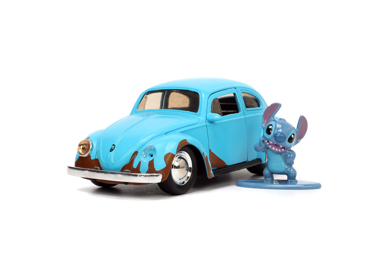 Jada Die Cast Collectables - 1:32 Hollywood Rides VW Beetle with Stich Figure