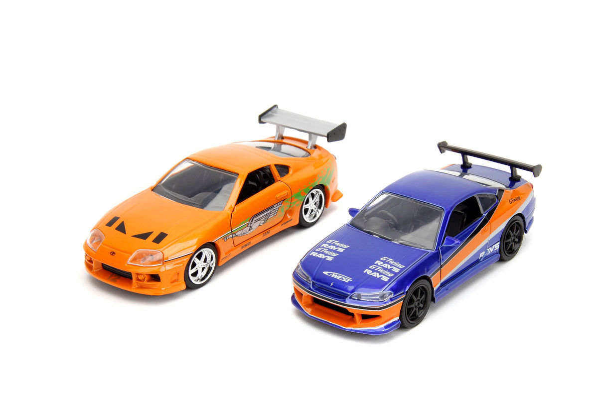 Jada Die Cast Collectables - 1:32 Fast and Furious Toyota Supra and Nissan Silvia Set