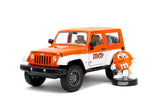 Jada Die Cast Collectables - 1:24 Hollywood Rides 2007 Jeep Wrangler with MM Orange Figure