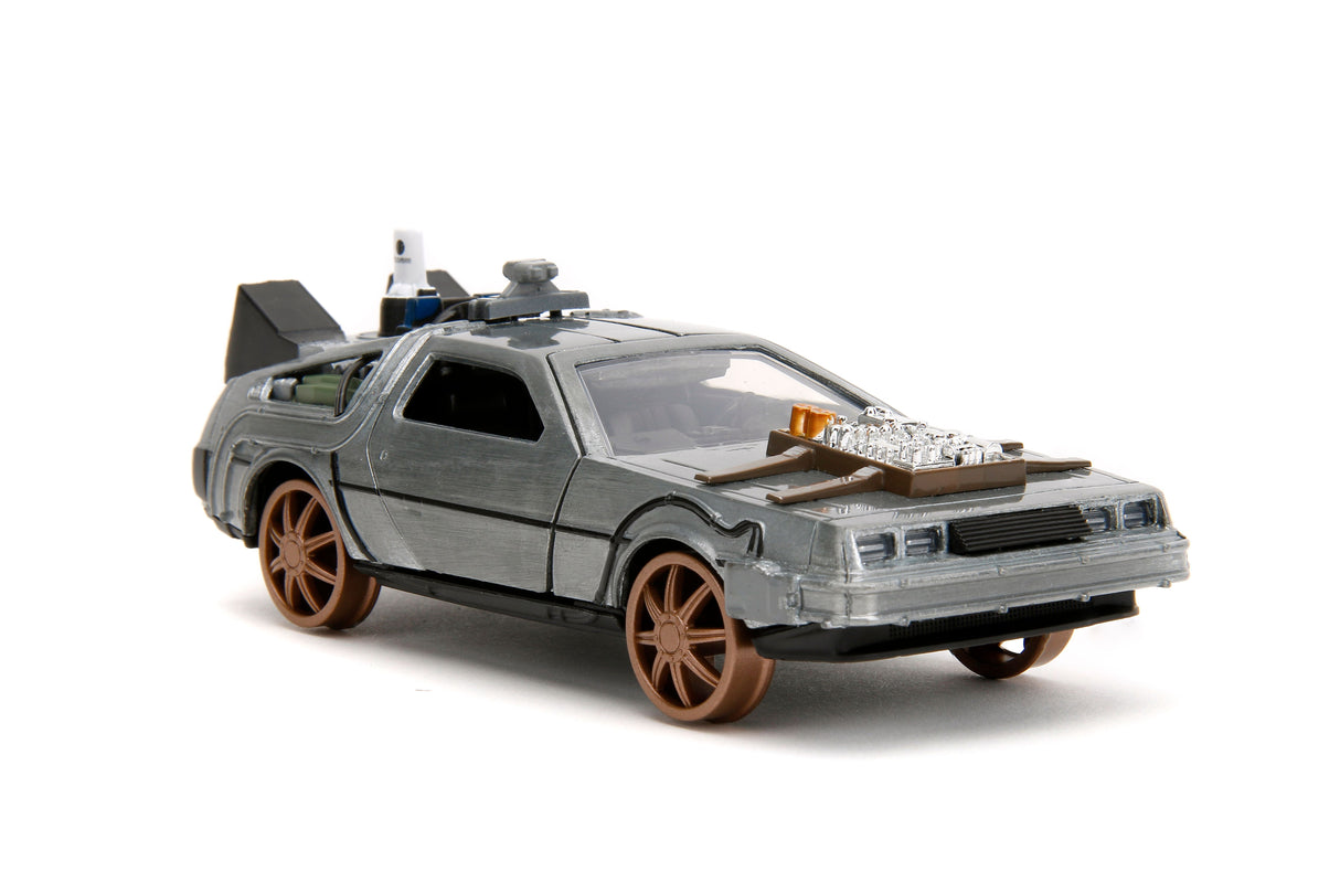 Jada Die Cast Collectables - 1:32 Back to the Future Part 3 DeLorean with Train Wheels