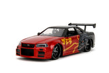 Jada Die Cast Collectables - 1:24 Hollywood Rides Nissan GT-R with Godzilla Figure