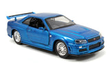Jada Die Cast Collectables - 1:32 Fast and Furious Nissan Skyline GTR-R34