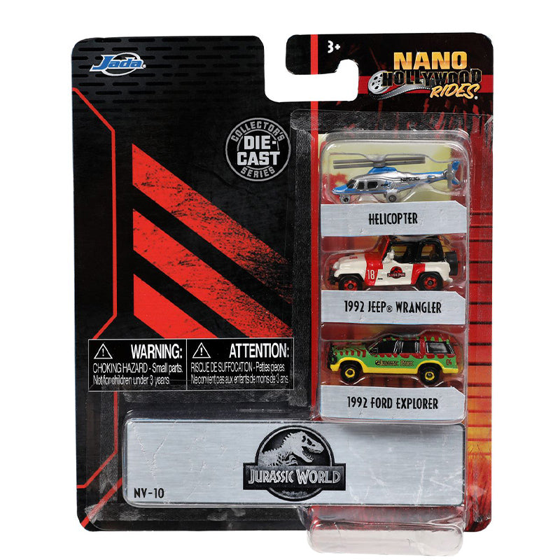 NANO Hollywood Rides Die Cast Collectables - NANO Hollywood Rides Jurassic Park 3 Vehicle Set