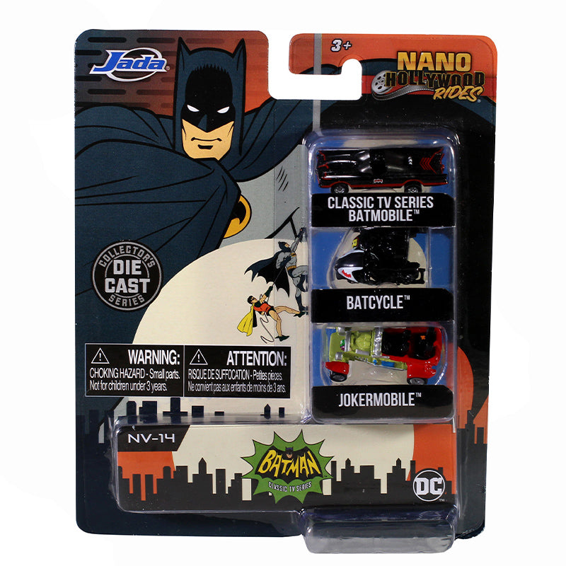 NANO Hollywood Rides Die Cast Collectables - NANO Hollywood Rides 1966 Batman 3 Vehicle Set