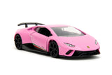 Jada Die Cast Collectables - 1:32 Pink Slips 2017 Lamborghini Huracan Performante - Glossy Pink