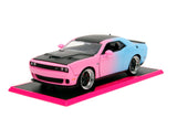 Jada Die Cast Collectables - 1:24 Pink Slips 2015 Dodge Challenger - Primer Blue and Candy Pink